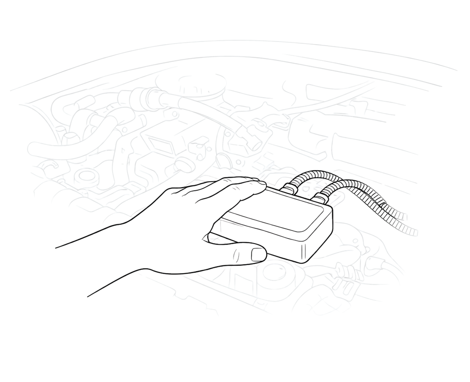 Step 4 – Place the tuning box in the engine compartment